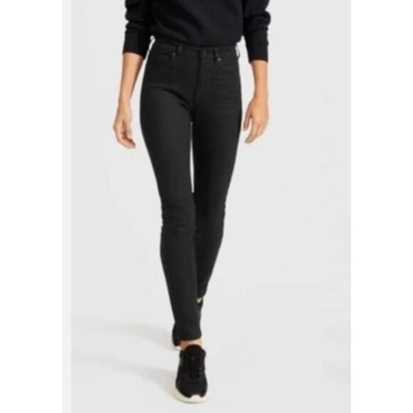 Everlane Womens Way High Slim Cigarette Jeans Black Cotton Blend Size 27 Regular - Picture 1 of 10